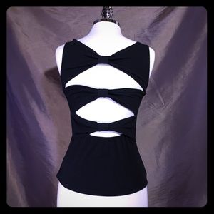 Emma & Sam Black tank with bow detail